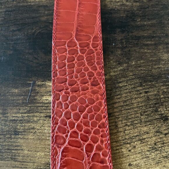 FURLA Orange Leather Statement Belt / like New - Picture 3 of 10